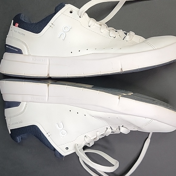 ON RUNNING THE ROGER ADVANTAGE MENS SIZE 9 NAVY WHITE SNEAKERS - Picture 11 of 16